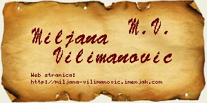 Miljana Vilimanović vizit kartica